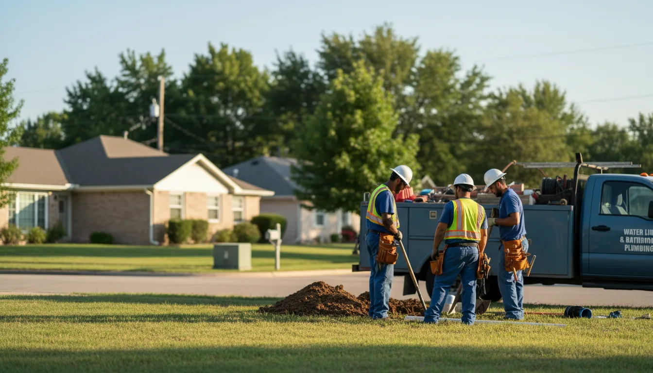 Residential water line and bathroom plumbing service in Burlington, IN